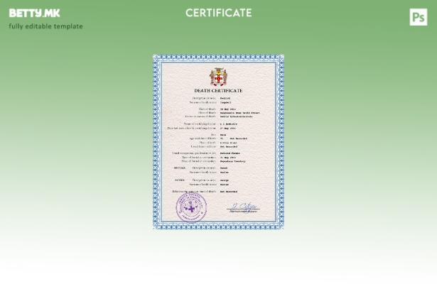 Модерен стил на Јамајка за шаблон PSD шаблон за уверување за смрт